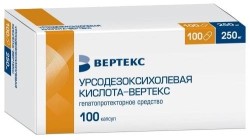 Урсодезоксихолевая кислота-Вертекс, капсулы 250 мг 100 шт